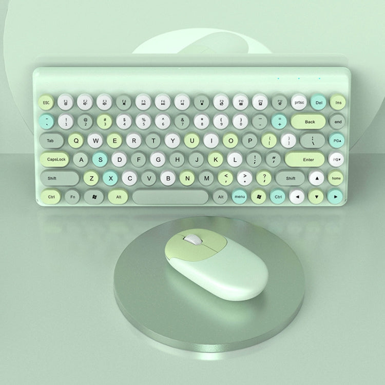 FV-W10 86-Keys 2.4G Wireless Keyboard and Mouse Set(Green Mixed)