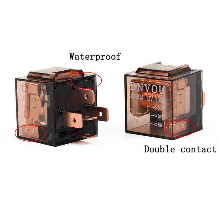 5 PCS 100A Automotive Relay With Indicator Light(12V 5 Plug 100A)