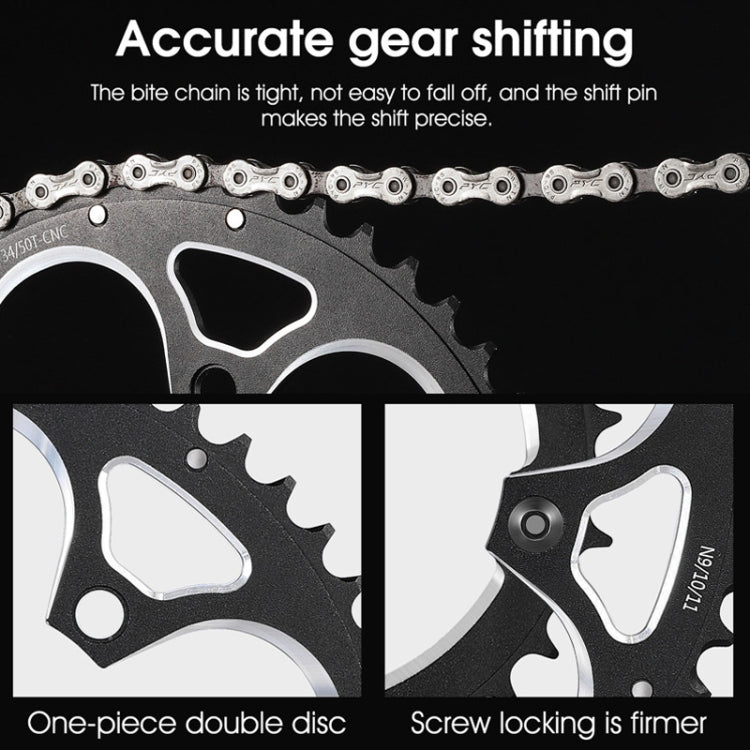 WEST BIKING 34T-50T Road Bike Racing Folding Chainwheel(Red)