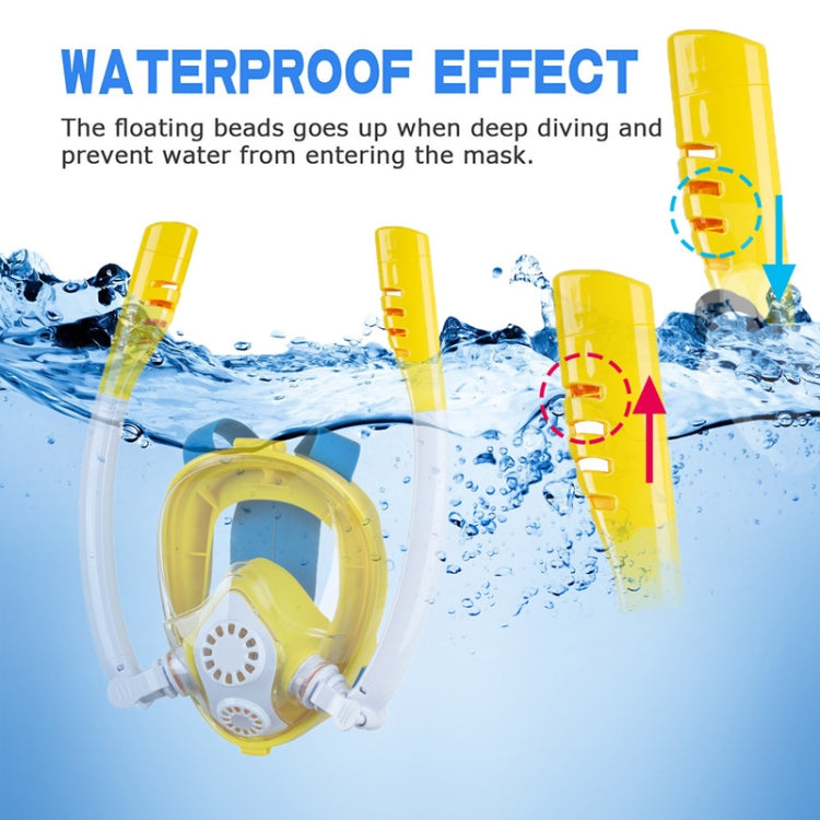 Kids Double Tube Full Dry Silicone Diving Snorkeling Mask Swimming Glasses, Size: XS(White Yellow) - Diving Mask by PMC TechLife | Online Shopping South Africa | PMC TechLife | Buy Now Pay Later Mobicred