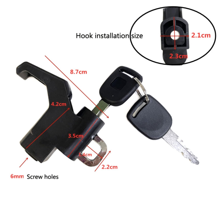 3 Sets Motorcycle Helmet Fixed Lock Hook(Black)