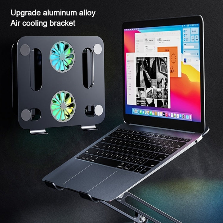 BONERUY P43F Aluminum Alloy Folding Computer Stand Notebook Cooling Stand, Colour: Gray with Type-C Cable - free shipping - PMC Jewellery - Order now!
