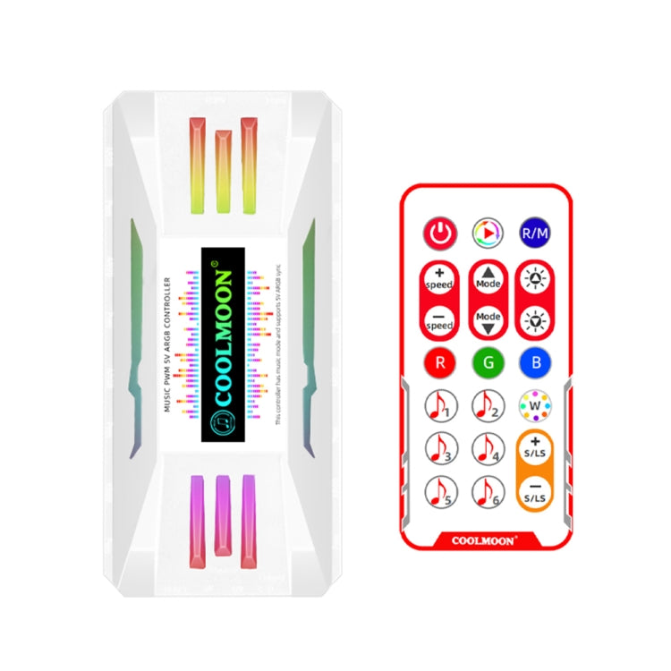 COOLMOON CM-MPAC PWM 5V ARGB Cooling Fan Remote Control For PC Case Chassis, Style: 4 in 1 (White)