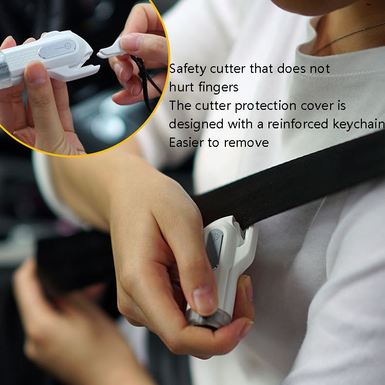 CS-B09 Safety Hammer Tungsten Steel Striker Windows Breaker With Seat Belt Cutter(White) - Emergency Hammer by PMC Jewellery | Online Shopping South Africa | PMC Jewellery | Buy Now Pay Later Mobicred