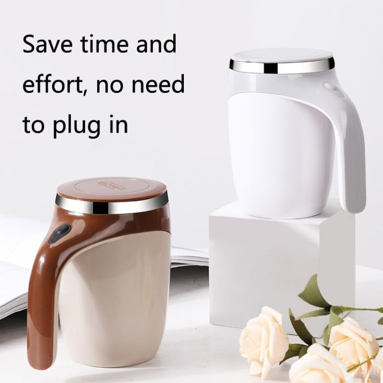 A223 Stainless Steel Automatic Magnetized Coffee Mixing Cup(White)