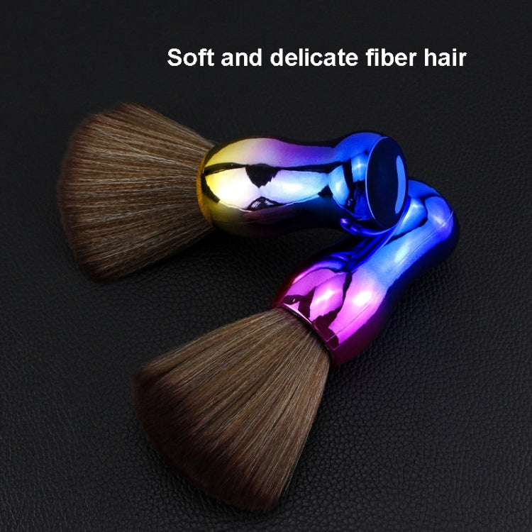 Electroplating Broken Hair Brush Haircut Neck Cleaning Brush( Round Handle Gradient Yellow Purple)