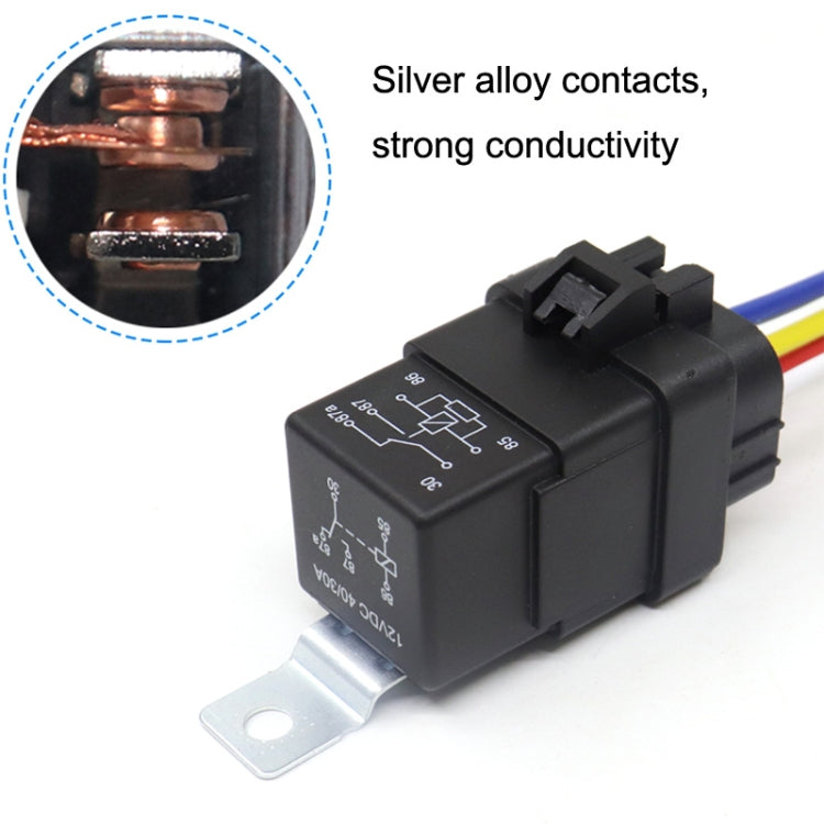 1040 5 Pin Water-resistant Integrated Automotive Relay With Bracket, Rated voltage: 24V