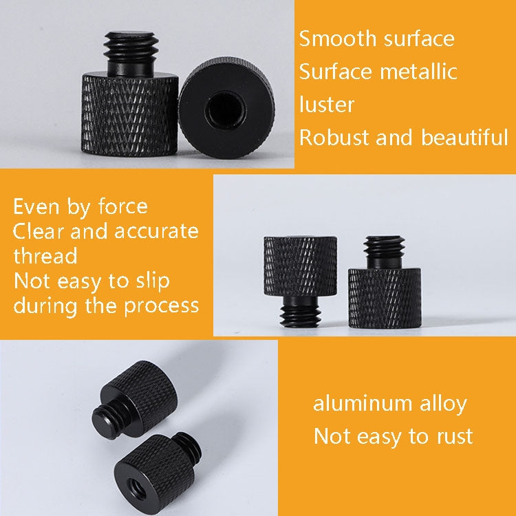 10 PCS Screw Adapter 3/8 Female to 1/4 Male Screw(Black) - free shipping - PMC Jewellery - Order now!