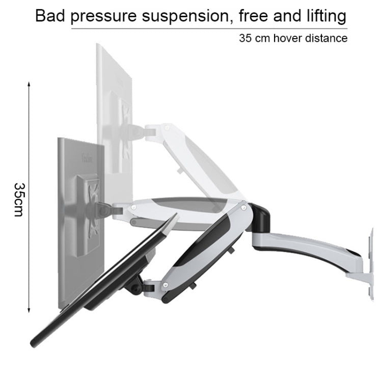 Gibbon Mounts GM112W Wall-Mounted Gas Spring Lifting Computer Monitor Stand(Factory Color)