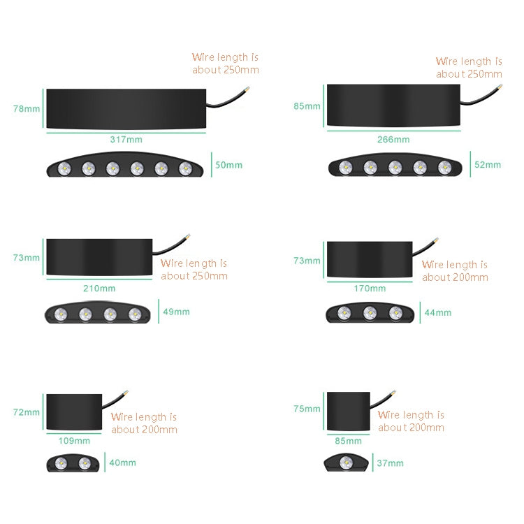 6 LEDs Garden Aluminum Double Head Wall Light(Warm White Light)