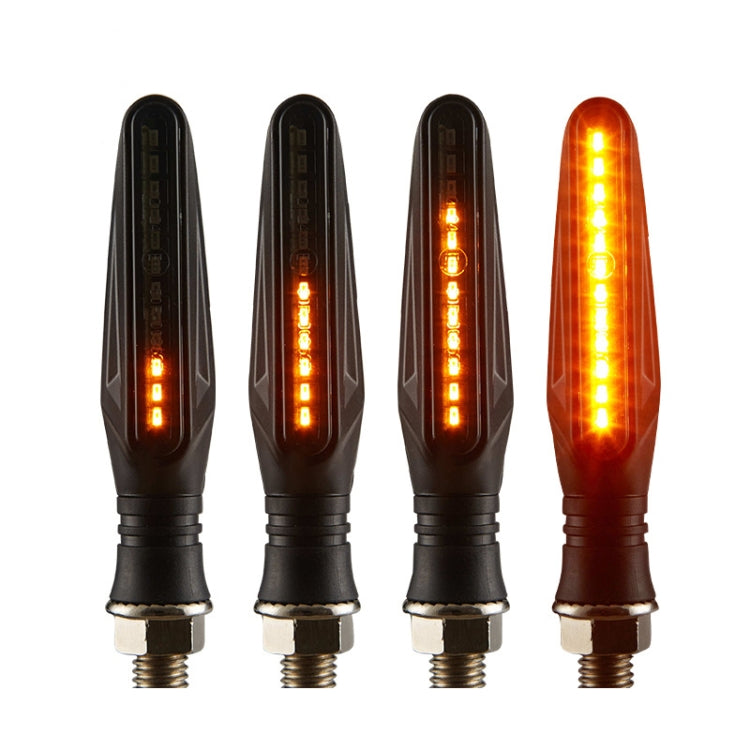 2pcs MK-109 Motorcycle Flow Steering Lamp LED Signal Light(Black) - Signal Lights by PMC TechLife | Online Shopping South Africa | PMC TechLife | Buy Now Pay Later Mobicred