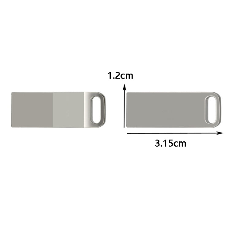 JHQG1 Step Shape Metal High Speed USB Flash Drives, Capacity: 64GB(Silver Gray)