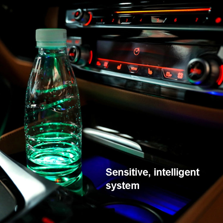 1 Pair 68mm LED Smart Light-Emitting Coaster Light Car Cup Slot Atmosphere Light(Beverage) - Car Drink Holders by PMC TechLife | Online Shopping South Africa | PMC TechLife | Buy Now Pay Later Mobicred