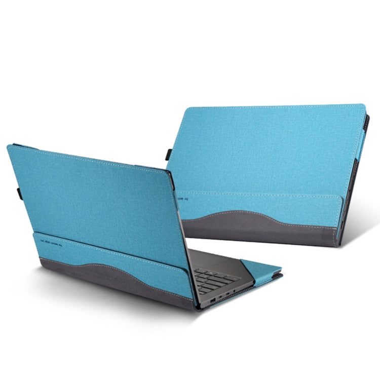 Laptop Leather Anti-Fall Protective Case For Lenovo YOGA 14s 2021(Gray Cobalt Blue)