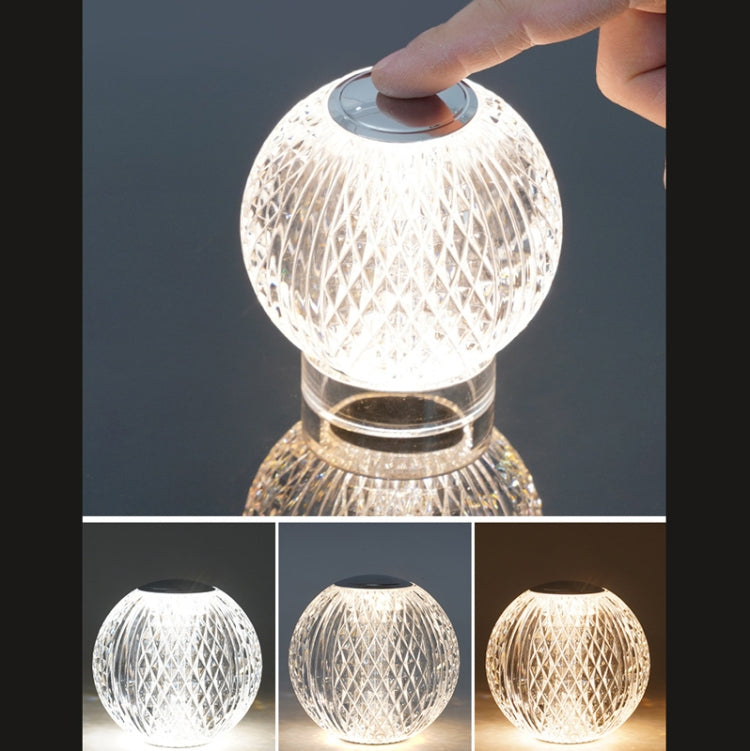 Crystal Ball Small Table Lamp USB Acrylic Night Light, Specification: MT1 110 x 110mm