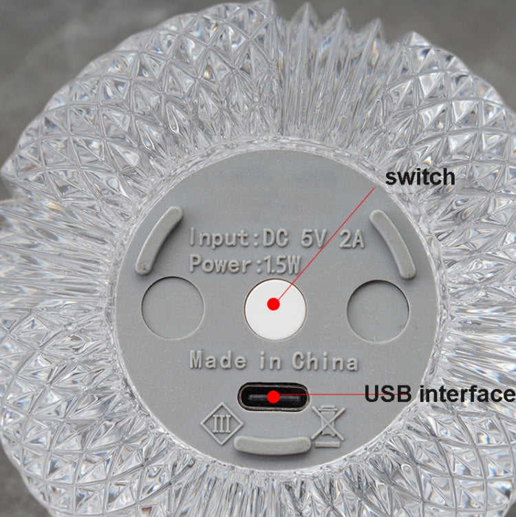 Crystal Ball Small Table Lamp USB Acrylic Night Light, Specification: MT1 110 x 110mm