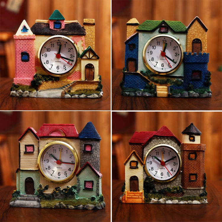 Castle Alarm Clock Home Desktop Decoration(Pink)