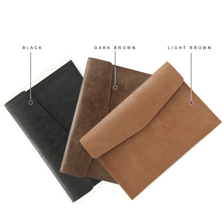 PU Leather Litchi Pattern Sleeve Case For 13.3 Inch Laptop, Style: Liner Bag + Power Bag (Black)