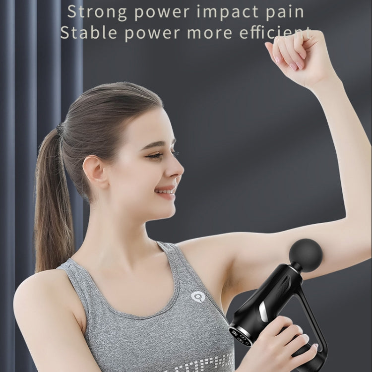 HB-008 Triangular Electric Fascia Gun Body Massage Gun, Specification: Button Style(Silver)