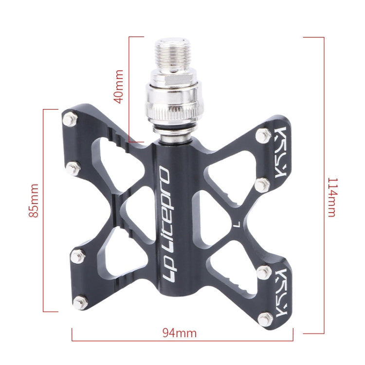 LP LitePro K5 Folding Bkie Aluminum Alloy Bearin Pedals(Black)
