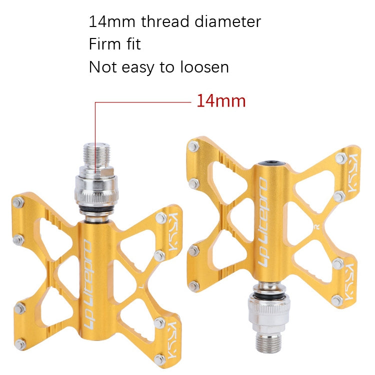LP LitePro K5 Folding Bkie Aluminum Alloy Bearin Pedals(Black)
