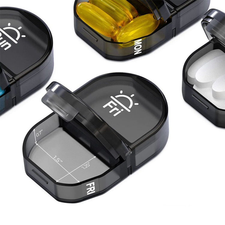 14 Compartment Medicine Box Plastic Double Row Leather Bag Pill Box(Black) - free shipping - PMC TechLife - Order now!