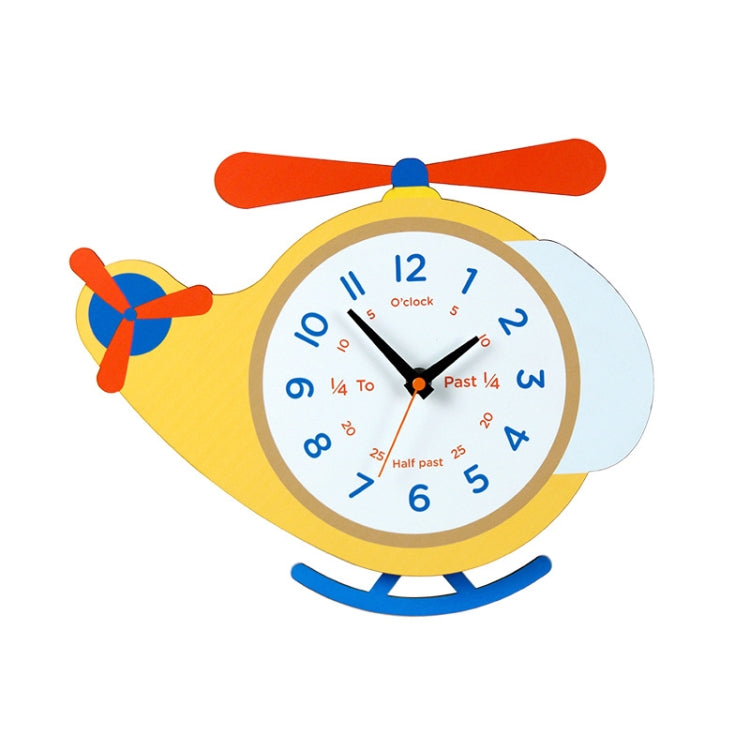 Cartoon Shake Wall Clock Children Room Decoration Wall Clock (Helicopter)