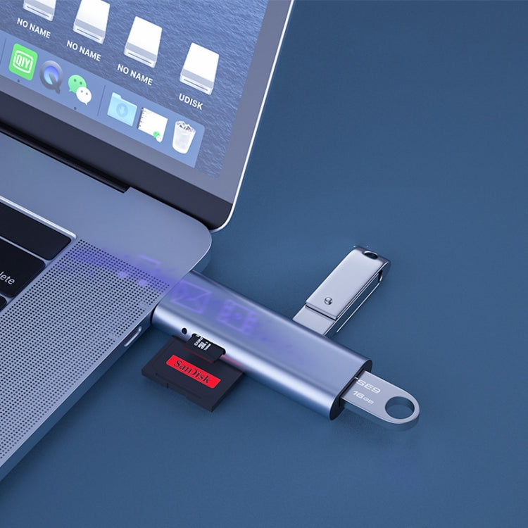 TYPE-C Multifunctional Phone Card Reader(Dark Gray) - by PMC Jewellery | Online Shopping South Africa | PMC Jewellery | Buy Now Pay Later Mobicred