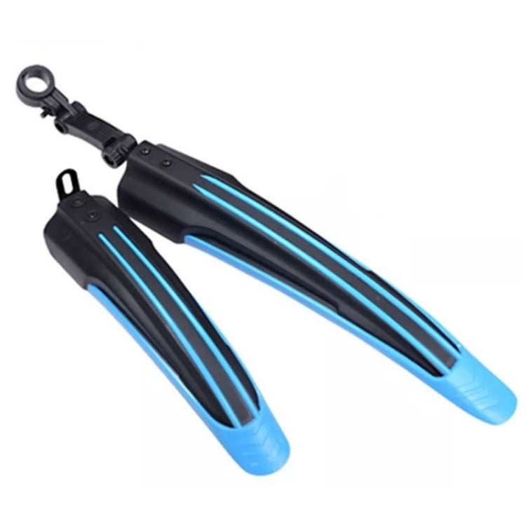 1 Set Dual Color Bicycle Mudguard Mountain Bike Fenders Set(Black Light Blue)