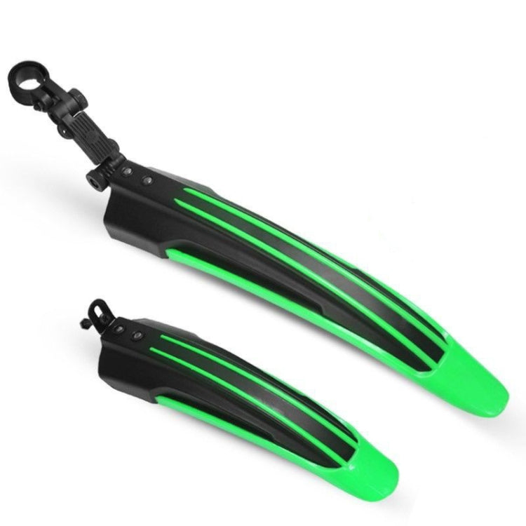 1 Set Dual Color Bicycle Mudguard Mountain Bike Fenders Set(Black Green)