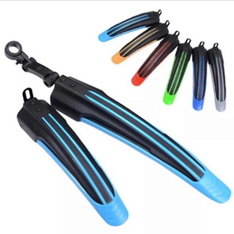 1 Set Dual Color Bicycle Mudguard Mountain Bike Fenders Set(All Black)