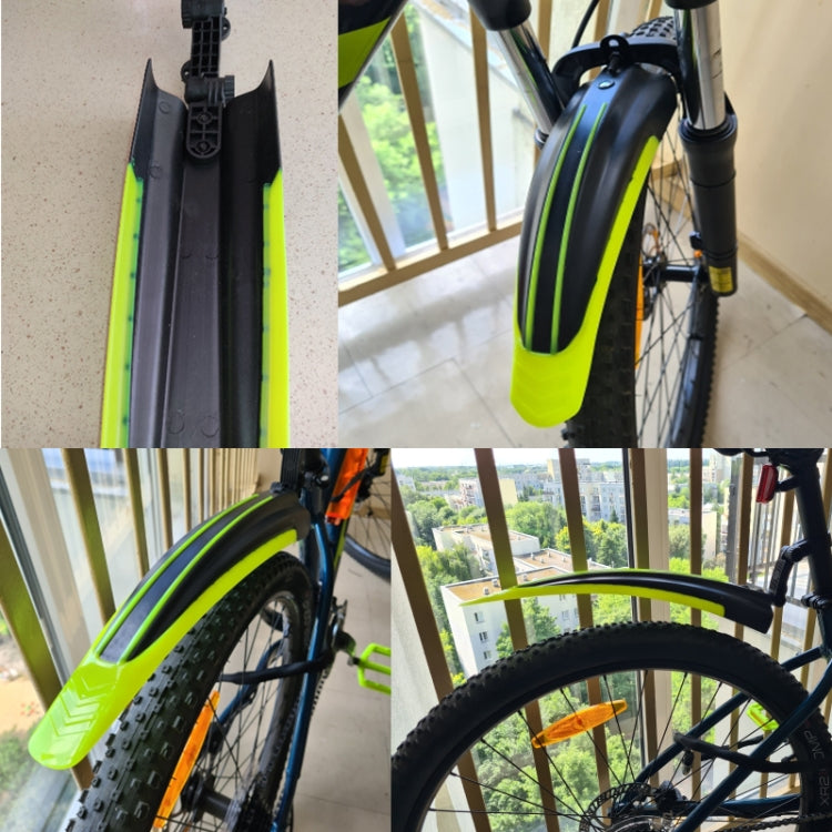 1 Set Dual Color Bicycle Mudguard Mountain Bike Fenders Set(Black Green) - Mudguards by PMc TechLife | Online Shopping South Africa | PMc TechLife | Buy Now Pay Later Mobicred