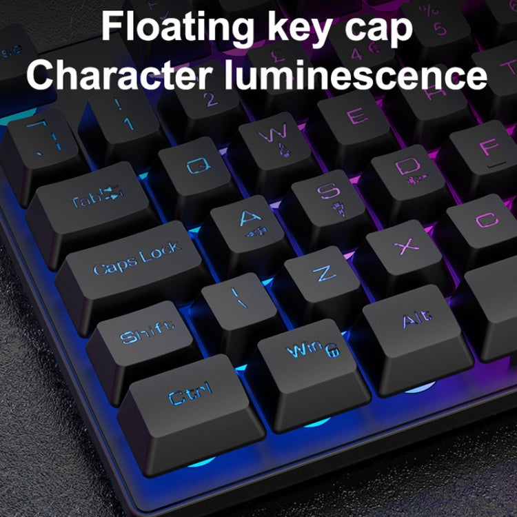 ZIYOU LANG T2 88 Keys Gaming Mechanical Luminous Keyboard and Mouse Set, Cable Length: 1.6m(Black)