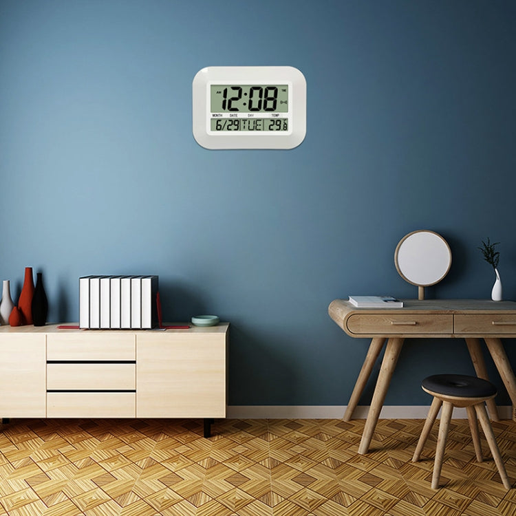 Household Big Screen Digital Electronic Alarm Clock Minimalist Living Room Mute Wall Clock(White) - Alarm Clocks by PMc TechLife | Online Shopping South Africa | PMc TechLife | Buy Now Pay Later Mobicred
