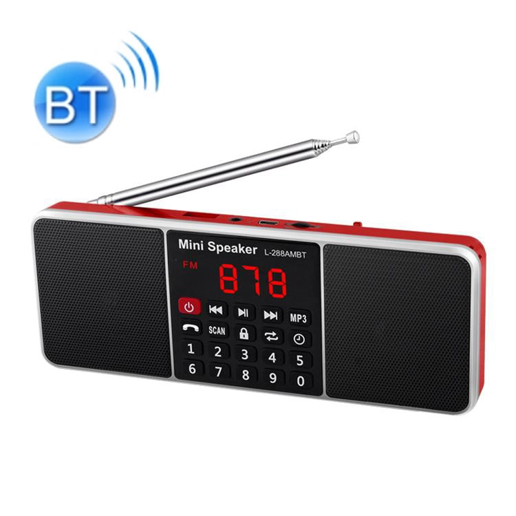 L-288AM Bluetooth Dual Speaker Radio MP3 Player Support TF Card/U Disk with LED Display(Red) - Radio Player by PMC Jewellery | Online Shopping South Africa | PMC Jewellery | Buy Now Pay Later Mobicred