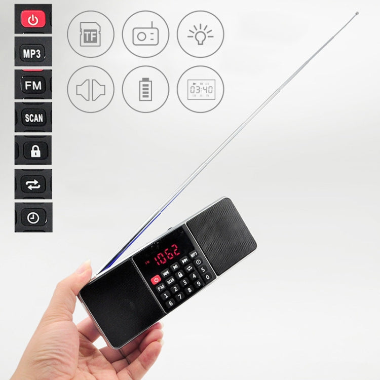 L-288AM Bluetooth Dual Speaker Radio MP3 Player Support TF Card/U Disk with LED Display(Blue) - Radio Player by PMC Jewellery | Online Shopping South Africa | PMC Jewellery | Buy Now Pay Later Mobicred