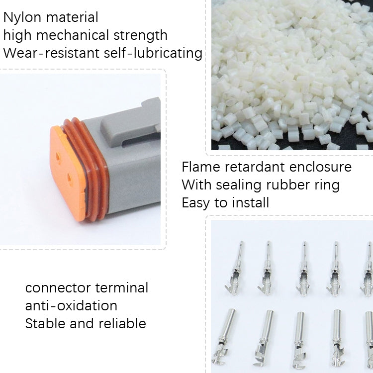 2 PCS DT04-4P / DT06-4S With Copper Car Water-resistant Connector Conductive Connection Terminal