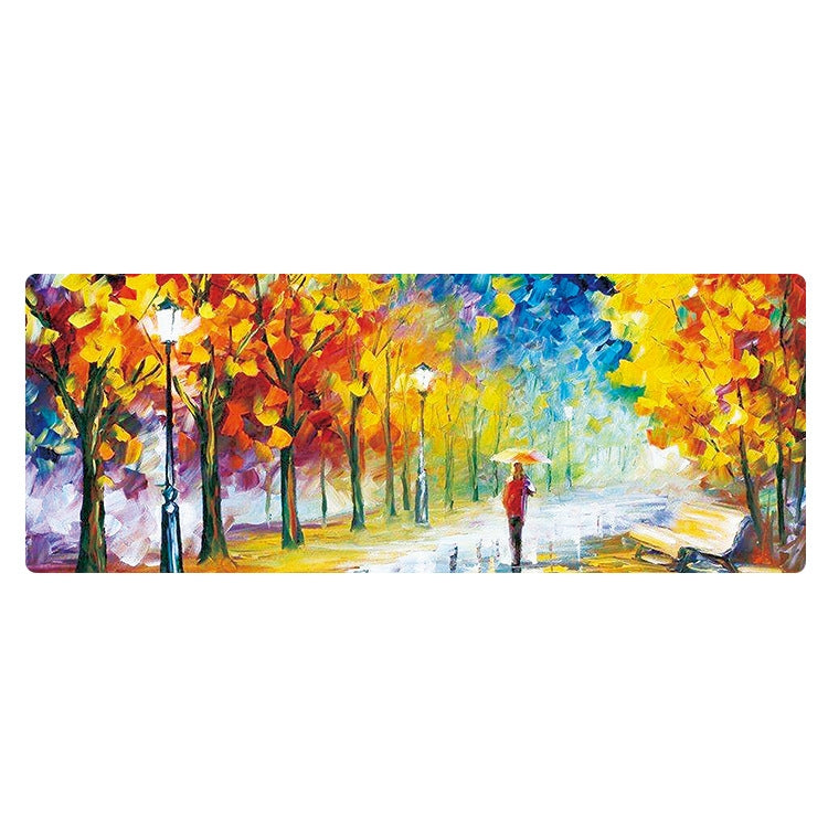 400x900x4mm Locked Am002 Large Oil Painting Desk Rubber Mouse Pad(Autumn Leaves)