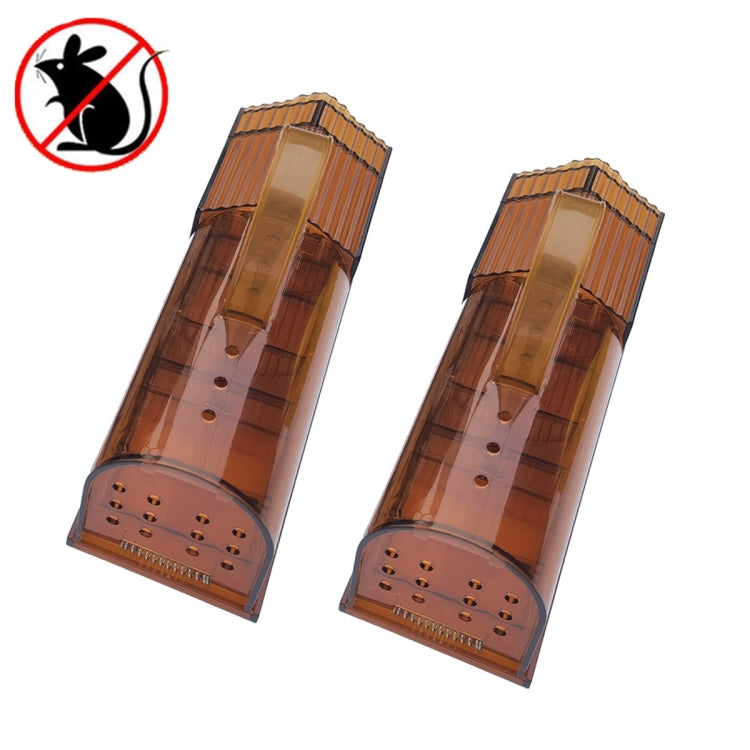 2 PCS Large Plastic Mousetrap Mouse Cage Pedal Trap(Brown)