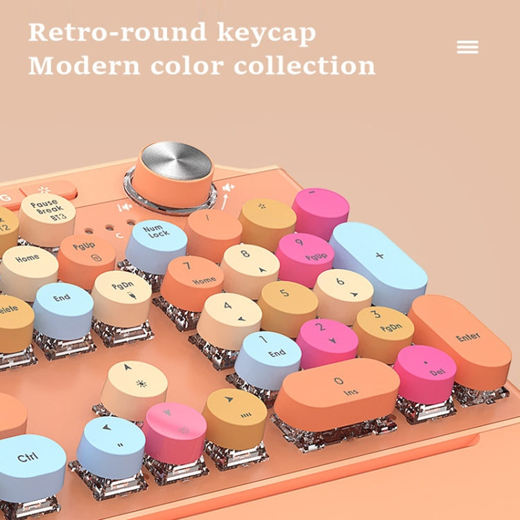 Mofii GEEZER G7 107 Keys Wired / Wireless / Bluetooth Three Mode Mechanical Keyboard, Cable Length: 1.5m(Vital Orange) - free shipping - PMC Jewellery - Order now!