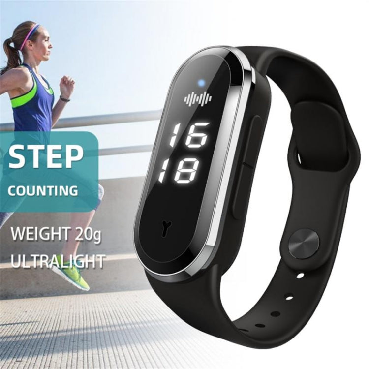 M21 Ultrasonic Mosquito Repellent Bracelet with Step Counter & Clock & Temperature Function(Black)