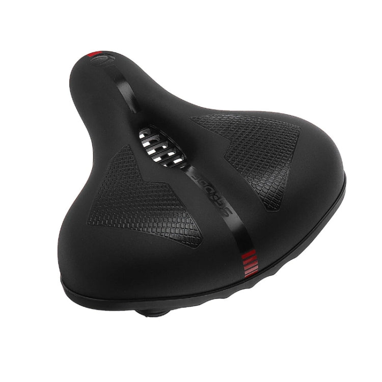 SGODDE Mountain Bike Shock Absorbing Thickened Soft Saddle(Black Red)