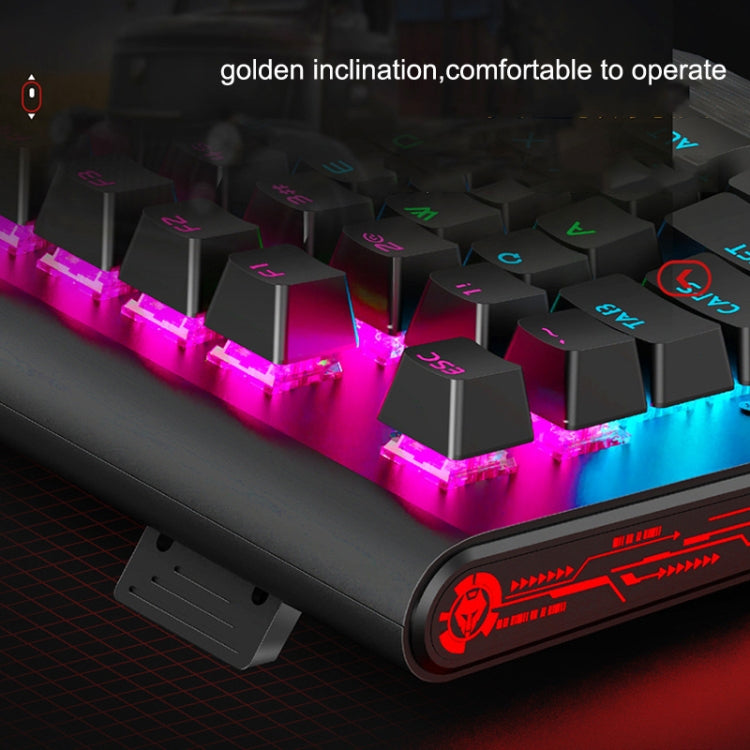 LANGTU K1000 104 Keys Luminous Wired Keyboard, Cable Length: 1.5m(Black Green Shaft Mixed Light)