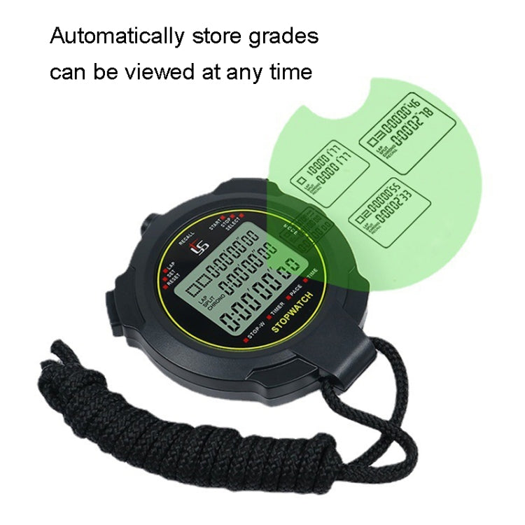 YS Stopwatch Timer Training Fitness Competition Stopwatch, Style: YS-7100 100 Memories(Black) - Pedometer by PMC Jewellery | Online Shopping South Africa | PMC Jewellery | Buy Now Pay Later Mobicred