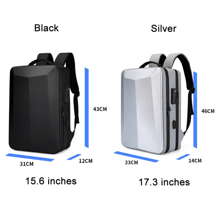 ABS Hard Shell Gaming Computer Backpack, Color: 15.6 inches (Silver)