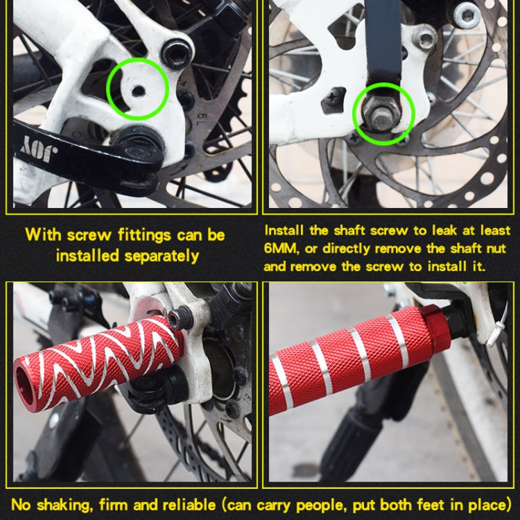 FMFXTR Bicycle Back Seat Foot Pedal Universal Back Rear Post, Color: Red Large Hole Long - Pedals by FMFXTR | Online Shopping South Africa | PMc TechLife | Buy Now Pay Later Mobicred