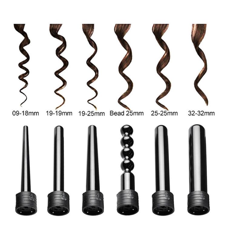 6 In 1 Tube Changed LED Display Tourmaline Ceramic Hair Curler(AU Plug+1) - free shipping - PMC TechLife - Order now!