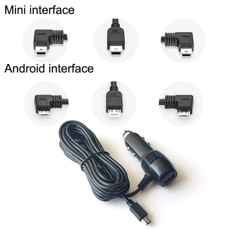 2 PCS Car Charger Fast Charging Driving Recorder Supply Line, Style: 1.5A+2.4A(Mini Straight Head)