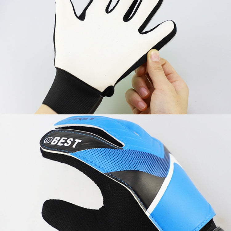 Children Football Goalkeeper Glove Latex Anti-Collision Goalkeeper Gloves, Size: 5(Blue)