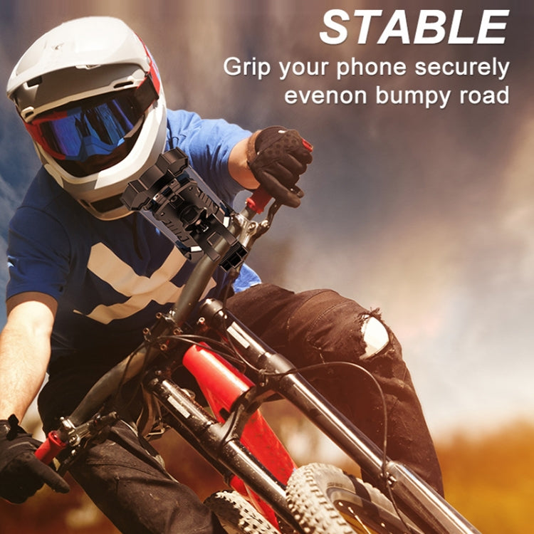 L101+M011 Outdoor Cycling Mechanical Locking Phone Holder(Yellow) - Holders by PMC TechLife | Online Shopping South Africa | PMC TechLife | Buy Now Pay Later Mobicred